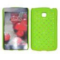 CUSTODIA RIGIDA CON BRILLANTINI per LG OPTIMUS L3 II DUAL, E435 COLORE VERDE