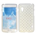 CUSTODIA RIGIDA CON BRILLANTINI per LG OPTIMUS L5 II DUAL, E455 COLORE BIANCO