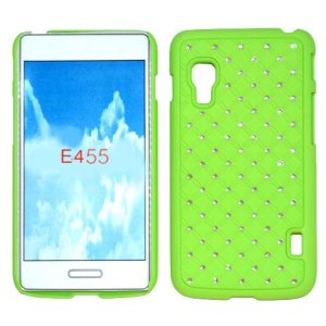 CUSTODIA RIGIDA CON BRILLANTINI per LG OPTIMUS L5 II DUAL, E455 COLORE VERDE