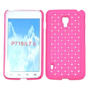 CUSTODIA RIGIDA CON BRILLANTINI per LG OPTIMUS L7 II DUAL, P715 COLORE ROSA