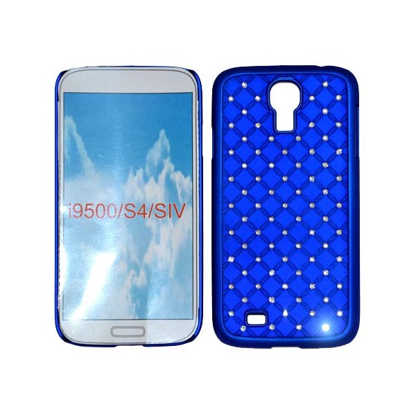 CUSTODIA RIGIDA CON BRILLANTINI per SAMSUNG I9500 GALAXY S4, I9505, I9502 COLORE BLU