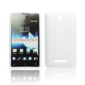 CUSTODIA GEL TPU SILICONE DOUBLE per SONY XPERIA E, C1504, C1505, C1604, C1605 COLORE BIANCO