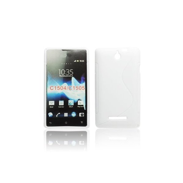 CUSTODIA GEL TPU SILICONE DOUBLE per SONY XPERIA E, C1504, C1505, C1604, C1605 COLORE BIANCO