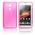 CUSTODIA GEL TPU SILICONE DOUBLE per SONY XPERIA SP HSPA C5302, LTE C5306, LTE C5303, M35H COLORE ROSA