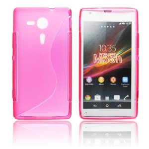 CUSTODIA GEL TPU SILICONE DOUBLE per SONY XPERIA SP HSPA C5302, LTE C5306, LTE C5303, M35H COLORE ROSA