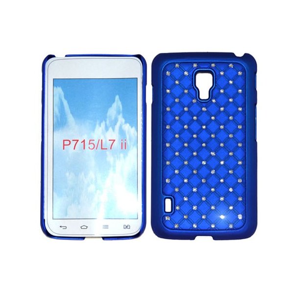 CUSTODIA RIGIDA CON BRILLANTINI per LG OPTIMUS L7 II DUAL, P715 COLORE BLU