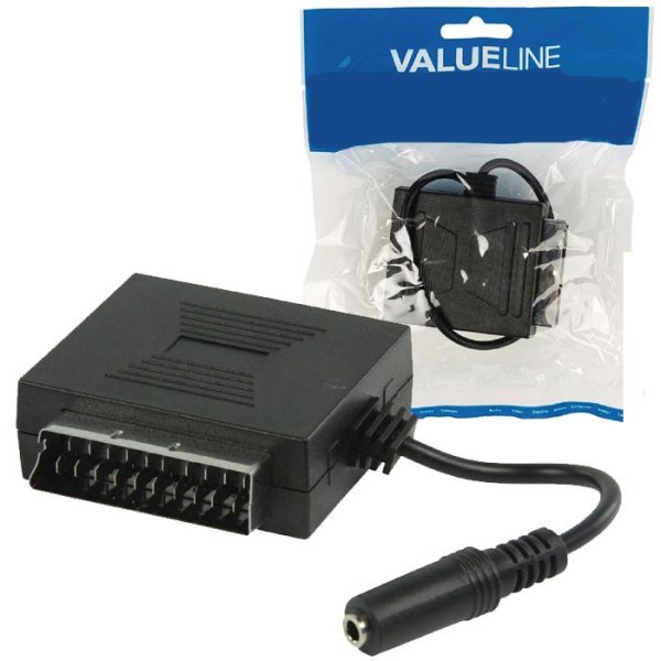 ADATTATORE SCART MASCHIO / FEMMINA + PRESA PER CUFFIE DA 3,5mm SCART 61 VALUELINE