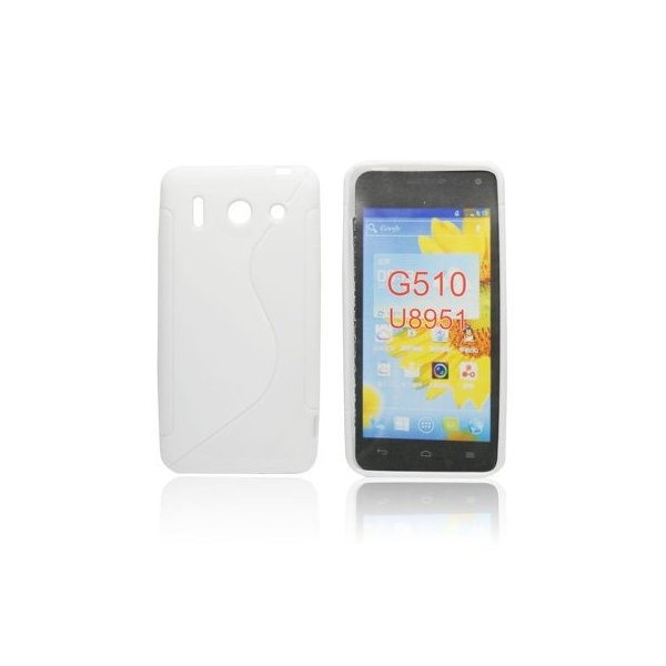 CUSTODIA GEL TPU SILICONE DOUBLE per HUAWEI ASCEND G510, U8951 DAYTONA COLORE BIANCO