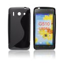 CUSTODIA GEL TPU SILICONE DOUBLE per HUAWEI ASCEND G510, U8951 DAYTONA COLORE NERO