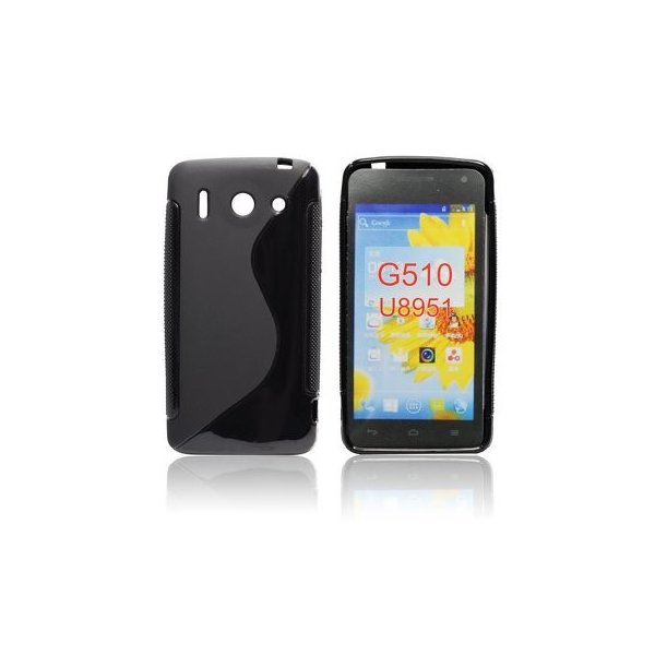 CUSTODIA GEL TPU SILICONE DOUBLE per HUAWEI ASCEND G510, U8951 DAYTONA COLORE NERO