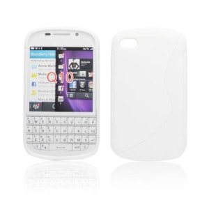 CUSTODIA GEL TPU SILICONE DOUBLE per BLACKBERRY Q10 COLORE BIANCO