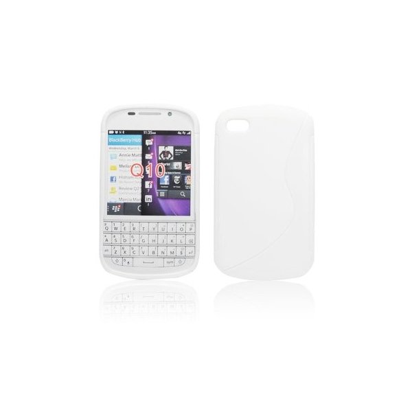 CUSTODIA GEL TPU SILICONE DOUBLE per BLACKBERRY Q10 COLORE BIANCO