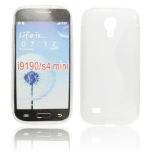 CUSTODIA GEL TPU SILICONE DOUBLE per SAMSUNG I9190 GALAXY S4 MINI, I9192, I9195 COLORE BIANCO - TRASPARENTE