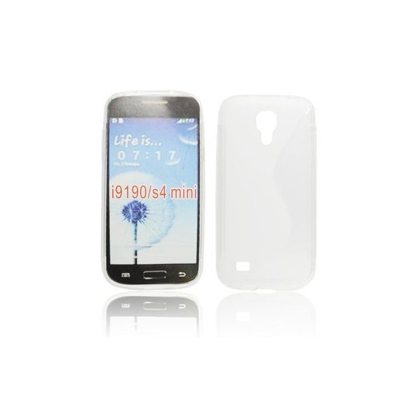 CUSTODIA GEL TPU SILICONE DOUBLE per SAMSUNG I9190 GALAXY S4 MINI, I9192, I9195 COLORE BIANCO - TRASPARENTE