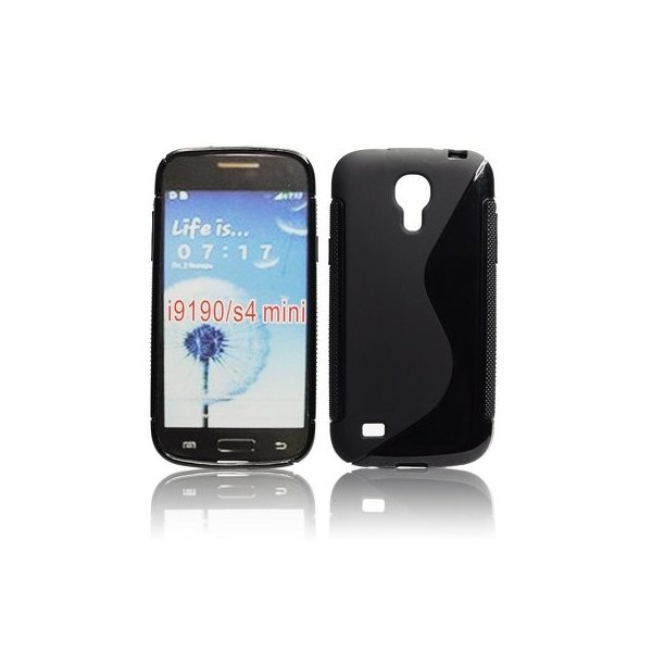 CUSTODIA GEL TPU SILICONE DOUBLE per SAMSUNG I9190 GALAXY S4 MINI, I9192, I9195 COLORE NERO