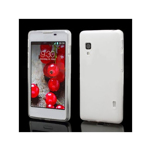 CUSTODIA GEL TPU SILICONE LUCIDA per LG OPTIMUS L5 II DUAL, E455 COLORE BIANCO