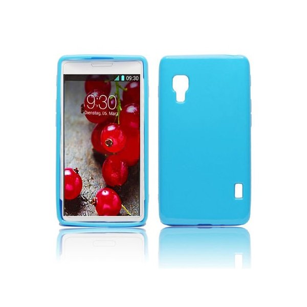 CUSTODIA GEL TPU SILICONE LUCIDA per LG OPTIMUS L5 II DUAL, E455 COLORE BLU