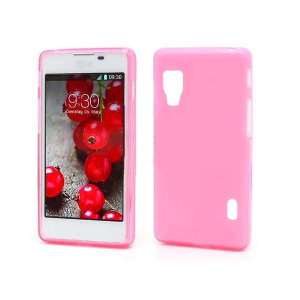 CUSTODIA GEL TPU SILICONE LUCIDA per LG OPTIMUS L5 II DUAL, E455 COLORE ROSA