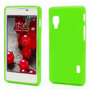 CUSTODIA GEL TPU SILICONE LUCIDA per LG OPTIMUS L5 II DUAL, E455 COLORE VERDE