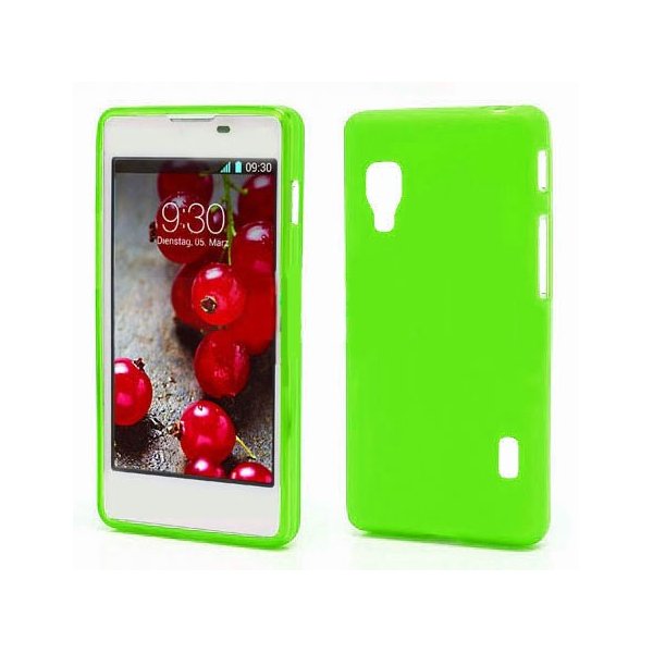 CUSTODIA GEL TPU SILICONE LUCIDA per LG OPTIMUS L5 II DUAL, E455 COLORE VERDE