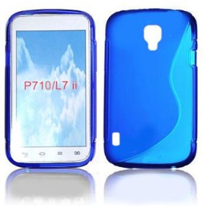 CUSTODIA GEL TPU SILICONE DOUBLE per LG L7 II, P710 COLORE BLU