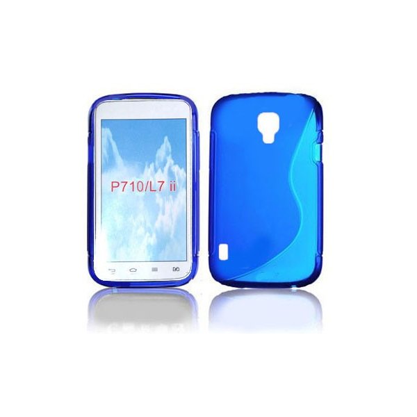 CUSTODIA GEL TPU SILICONE DOUBLE per LG L7 II, P710 COLORE BLU