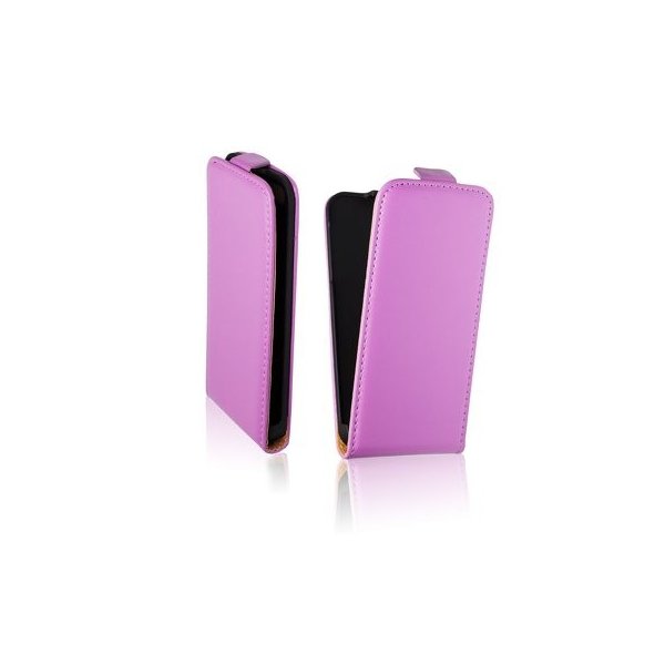 CUSTODIA VERTICALE SLIM FLIP PELLE per SAMSUNG I9190 GALAXY S4 MINI, I9192, I9195 COLORE VIOLA