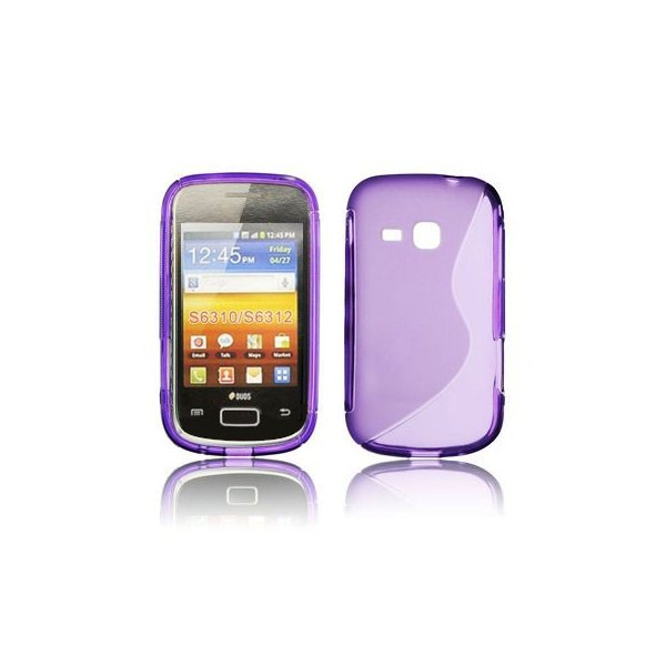 CUSTODIA GEL TPU SILICONE DOUBLE per SAMSUNG S6310 GALAXY YOUNG, S6312 GALAXY YOUNG DUOS COLORE VIOLA