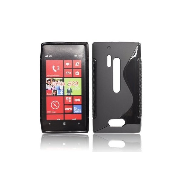 CUSTODIA GEL TPU SILICONE DOUBLE NOKIA LUMIA 928 COLORE NERO