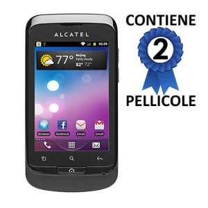 PELLICOLA PROTEGGI DISPLAY ALCATEL ONE TOUCH 919, OT-919 CONFEZIONE 2 PEZZI