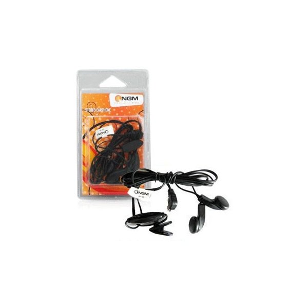 AURICOLARE STEREO con CONNETTORE JACK 3,5mm + ADATTATORE MICRO USB - TASTO GESTIONE CHIAMATA NERO NGM HI-02-ST BLISTER