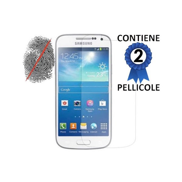 PELLICOLA PROTEGGI DISPLAY ANTI IMPRONTA SAMSUNG I9190 GALAXY S4 MINI, I9192, I9195 CONFEZIONE 2 PEZZI