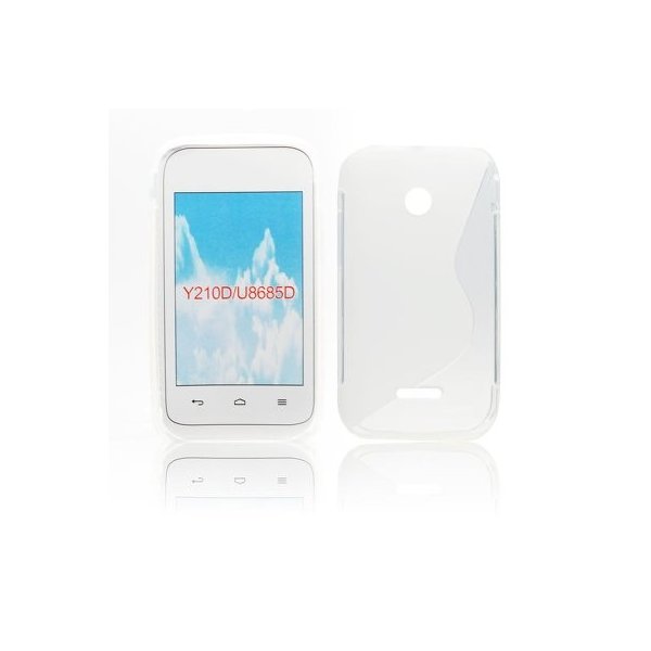 CUSTODIA GEL TPU SILICONE DOUBLE per HUAWEI ASCEND Y210 COLORE BIANCO