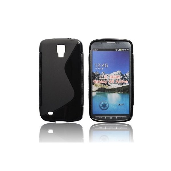 CUSTODIA GEL TPU SILICONE DOUBLE per SAMSUNG I9295 GALAXY S4 ACTIVE COLORE NERO