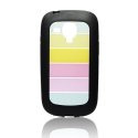 CUSTODIA RIGIDA per SAMSUNG I8190 GALAXY S3 MINI, I8200 GALAXY S3 MINI VE COLORE NERO CON FANTASIA ARCOBALENO