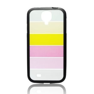 CUSTODIA RIGIDA per SAMSUNG I9500 GALAXY S4, I9502, I9505 COLORE NERO CON FANTASIA ARCOBALENO