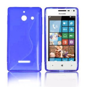 CUSTODIA GEL TPU SILICONE DOUBLE per HUAWEI ASCEND W1 COLORE BLU