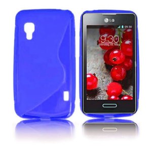 CUSTODIA GEL TPU SILICONE DOUBLE per LG OPTIMUS L5 II DUAL, E455 COLORE BLU