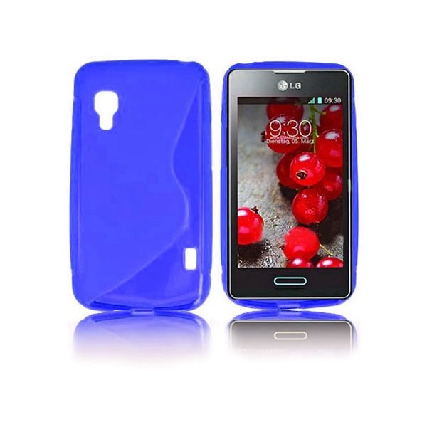 CUSTODIA GEL TPU SILICONE DOUBLE per LG OPTIMUS L5 II DUAL, E455 COLORE BLU