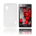 CUSTODIA GEL TPU SILICONE DOUBLE per LG OPTIMUS L5 II DUAL, E455 COLORE BIANCO