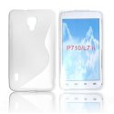 CUSTODIA GEL TPU SILICONE DOUBLE per LG L7 II, P710 COLORE BIANCO - TRASPARENTE