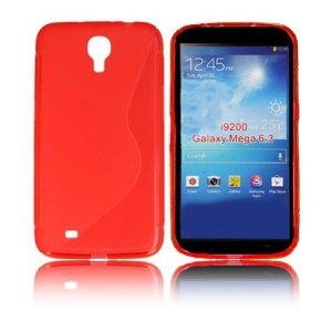 CUSTODIA GEL TPU SILICONE DOUBLE per SAMSUNG I9200 GALAXY MEGA 6.3" POLLICI, I9205 COLORE ROSSO