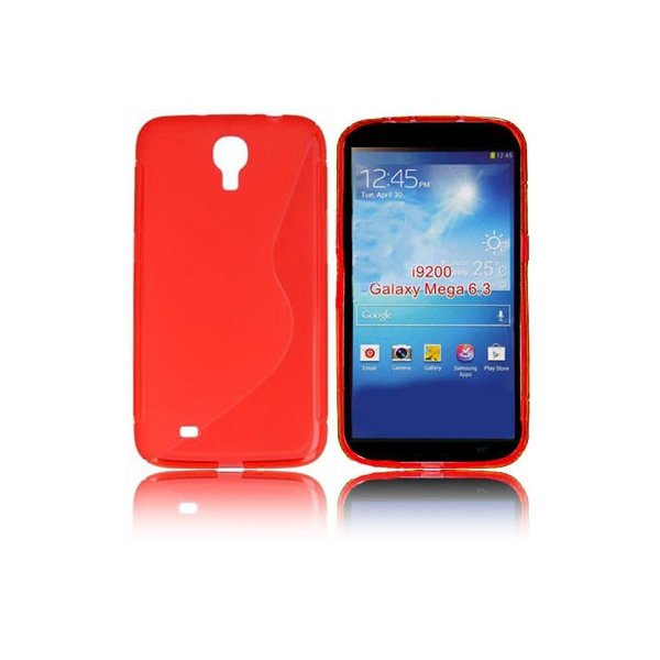 CUSTODIA GEL TPU SILICONE DOUBLE per SAMSUNG I9200 GALAXY MEGA 6.3" POLLICI, I9205 COLORE ROSSO