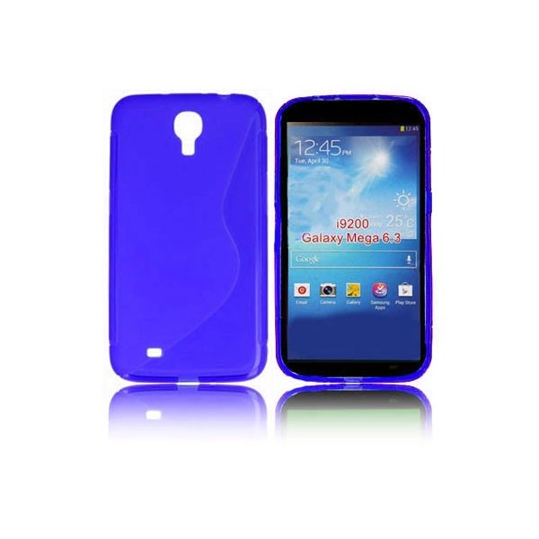 CUSTODIA GEL TPU SILICONE DOUBLE per SAMSUNG I9200 GALAXY MEGA 6.3" POLLICI, I9205 COLORE BLU