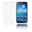 CUSTODIA GEL TPU SILICONE DOUBLE per SAMSUNG I9200 GALAXY MEGA 6.3" POLLICI, I9205 COLORE BIANCO-TRASPARENTE