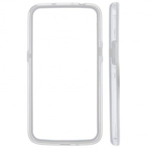 CUSTODIA BUMPER GEL TPU SILICONE SEMI-RIGIDO per SAMSUNG I9200 GALAXY MEGA 6.3" POLLICI, I9205 BIANCO-TRASPARENTE-BIANCO