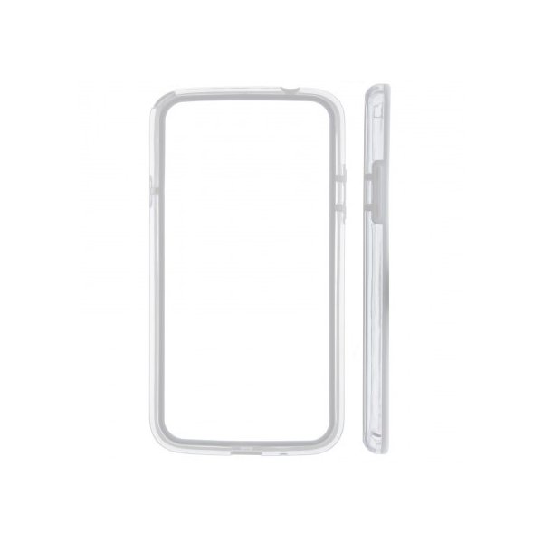 CUSTODIA BUMPER GEL TPU SILICONE SEMI-RIGIDO per SAMSUNG I9150 GALAXY MEGA 5.8" POLLICI, I9152 BIANCO-TRASPARENTE-BIANCO