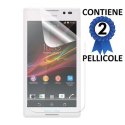 PELLICOLA PROTEGGI DISPLAY SONY XPERIA C, C2305, S39H CONFEZIONE 2 PEZZI