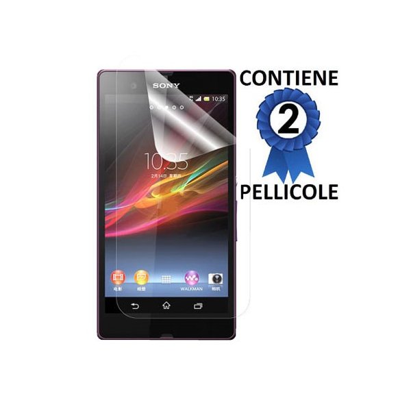 PELLICOLA PROTEGGI DISPLAY SONY XPERIA Z ULTRA, C6802, C6806, C6833 CONFEZIONE 2 PEZZI