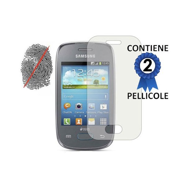 PELLICOLA PROTEGGI DISPLAY ANTI IMPRONTA SAMSUNG S5310 GALAXY POCKET NEO, S5312 CONFEZIONE 2 PEZZI